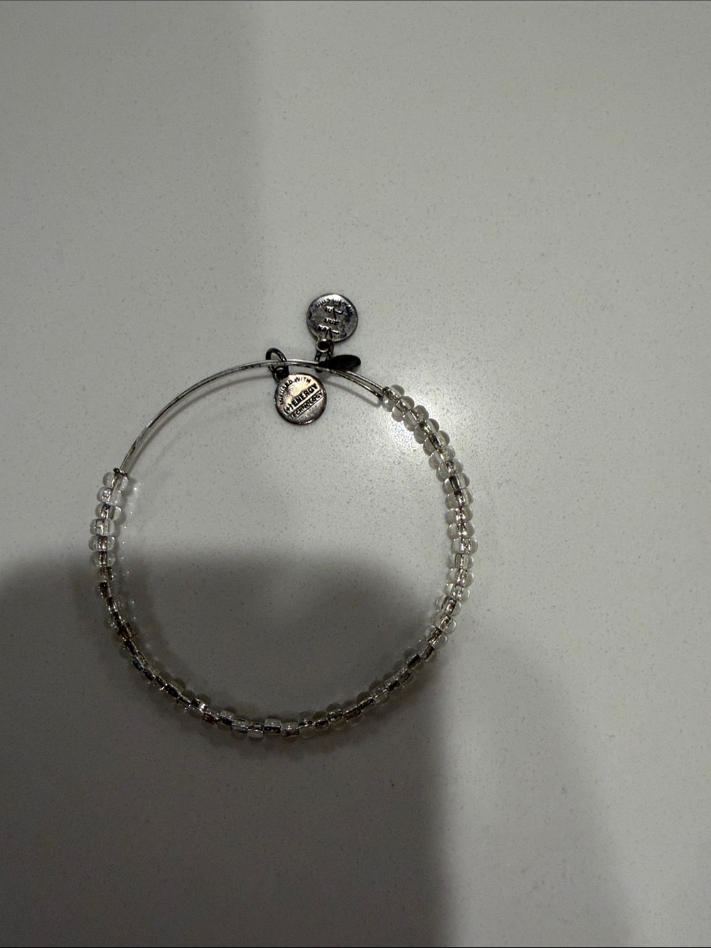 Alex and Ani Clear Bead Expandable Bracelet - Silver Accents